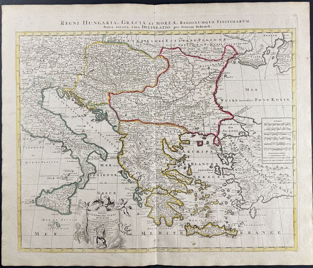 Elwe - Map of Greece and Italy. This first edition, originally hand-colored map is from Jan 