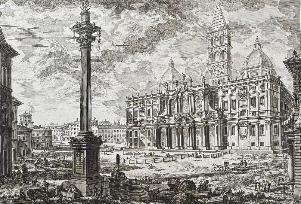Piranesi - View of the Basilica of Saint Maria Maggiore. This extraordinary large folio etching 