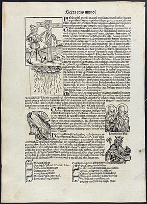 Schedel, pub. 1493 - Crucifixion of Jesus Christ, Shroud, & Religious & Historic People. This