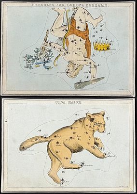 Aspin - 4 Constellation Charts (Hercules, Ursa Major, Aquarius, Aries). This originally