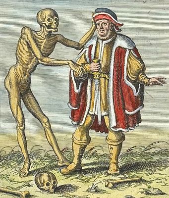 Merian , pub. 1649 - Dance of Death. 73. This rare and early engraving is from Matthäus Merian's