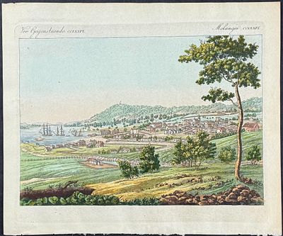 Bertuch, Australia - Hobart Town at Van Diemens Land. This attractive originally hand-colored