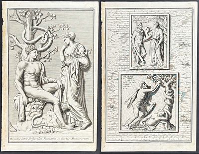 Volckamer - Pair of Engravings with Hercules in Garden. Included in this lot: Hercules in the