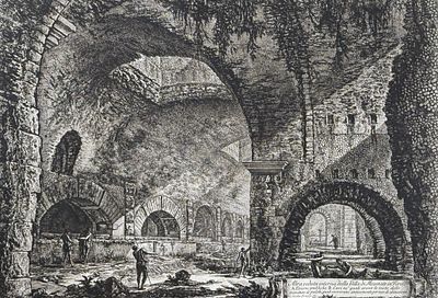 Piranesi - The So-called Villa of Maecenas at Tivoli, Interior. This extraordinary large folio