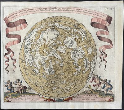 Zahn - Surface of the Moon [Tabula Selenographica]. This spectacular engraving is from Johann 