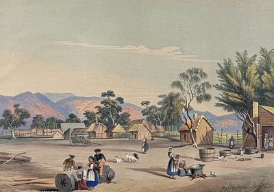 Angas, Australia - Bethany. 60. This beautiful originally hand-colored lithograph is from George 