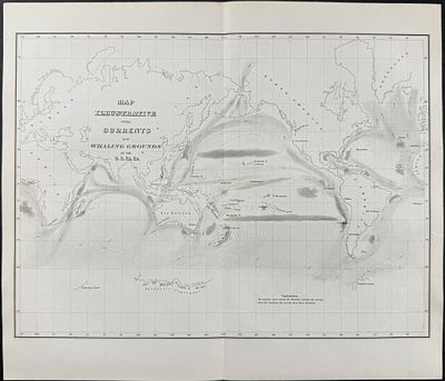 Wilkes - Map Illustrative of the Currents and Whaling Grounds (World Map including New Holland 