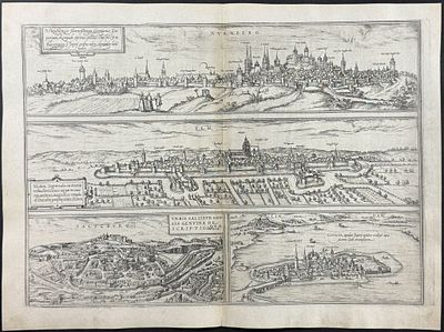 Braun & Hogenberg, pub. 1575 - Views of Germany: Nuremberg, Ulm, Salzburg, Lin. This 