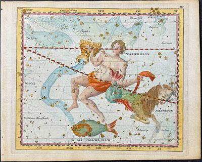Bode - Constellation Chart: Aquarius (Water Bearer) & Carpricorn (Goat). 21. This first edition 