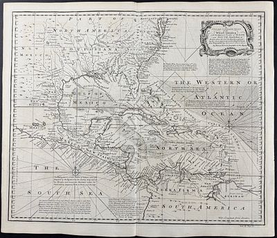 Harris - Map of the West Indies with the adjacent Coasts of North & South America. This 