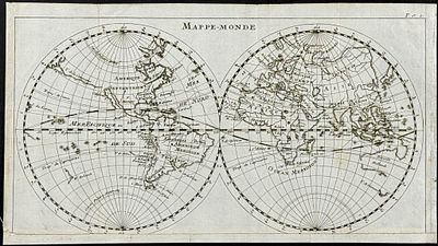 Dampier - Map of the World. This historic engraving is from William Dampier's A New Voyage Round 