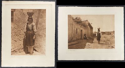 Edward Curtis, Folio - Pair of Native American Photogravures. Included in this lot: Sia Street 