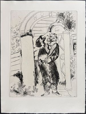 Chagall - Manilov - Manilov. This beautifully illustrated, original etching by Marc Chagall was 