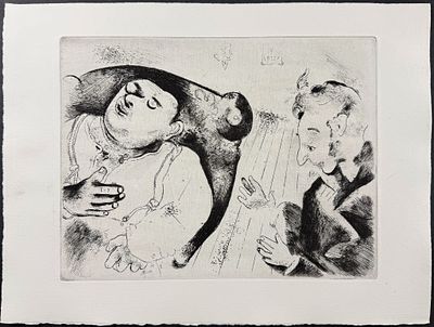 Chagall - Chichikov and Sobakevich Discuss Business - Tchitchikov et Sobakevitch Discutent Affaires