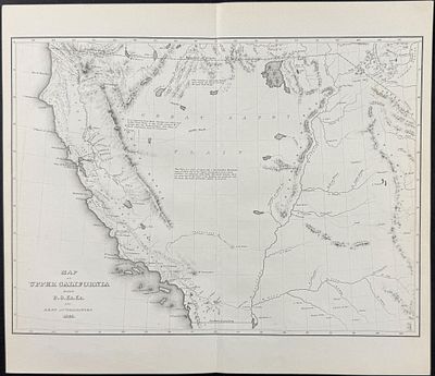 Wilkes - Map of Upper California. This historic engraving is from Charles Wilkes's Narrative of 