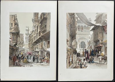 Hay - 3 Lithographs of Cairo, Egypt. Included in this lot: Tomb &amp; Fountain of El-Mudaffar 