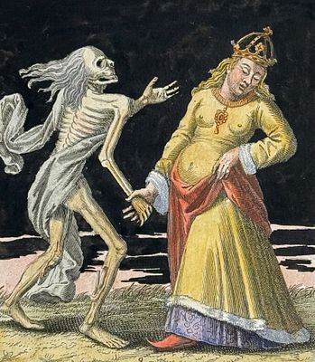 Merian - Dance of Death Engraving. 9. This rare and early engraving is from Matthaus Merian's La 