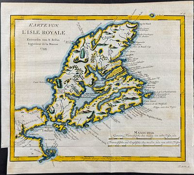 Schwabe after Bellin - Map of Isle Royal and Cape Breton Island (Canada). This historic 