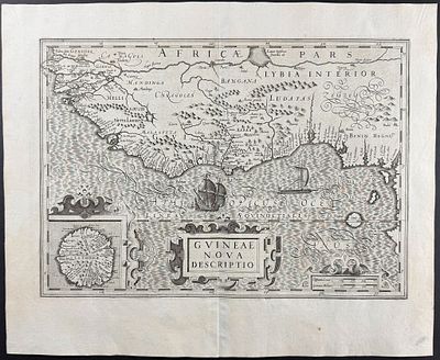 Mercator & Hondius, pub. 1630 - Map of Guinea, Africa. This exceptional folio map is from Gerard 