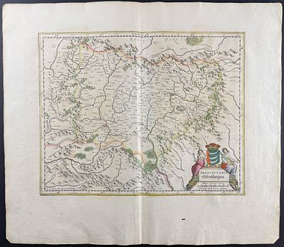 Jansson & Hondius, pub. 1656 - Map of Transylvania, Romania. This handsome, originally 