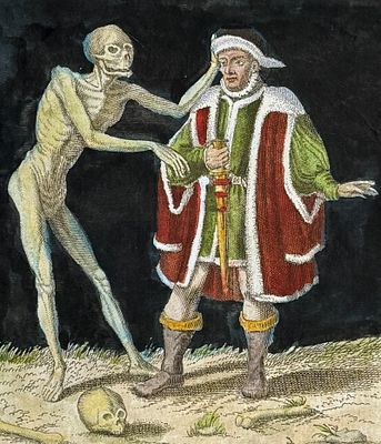 Merian - Dance of Death. 31. This rare and early engraving is from Matthaus Merian's La danse 