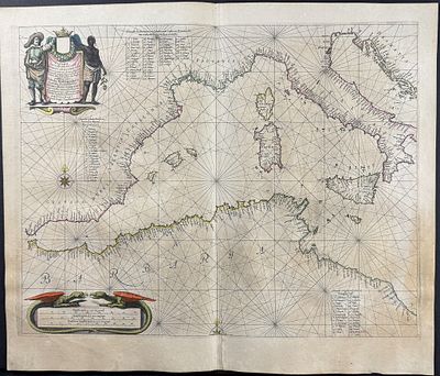 Jansson & Hondius, pub. 1656 - Chart of the Mediterranean Sea with part of Europe & Africa. This 