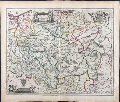 Blaeu, pub. 1642 - Map of Poland. This remarkable, originally hand-colored engraving is from 