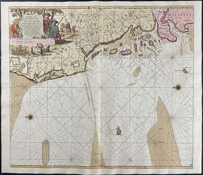 Van Keulen, Rare - Chart of Denmark (West Coast of Jutland). This extraordinary, originally 