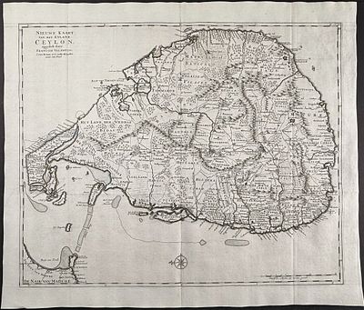 Valentijn - Map of Ceylon (Sri Lanka). This remarkable engraving is from Francois Valentijn's 