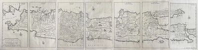 Valentijn - Map of Java in Seven Parts (Longest Map of Java ever printed). This remarkable 