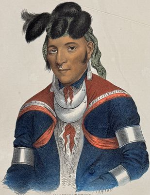 Lewis - Mi-A-Qu-A, A Miami Chief. This originally hand-colored lithograph is from one of the 
