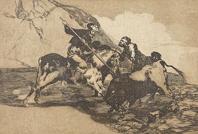 Goya - Modo con que los Antiguos Espanoles Cazaban los Toros a Caballo en el Campo [The Way in 