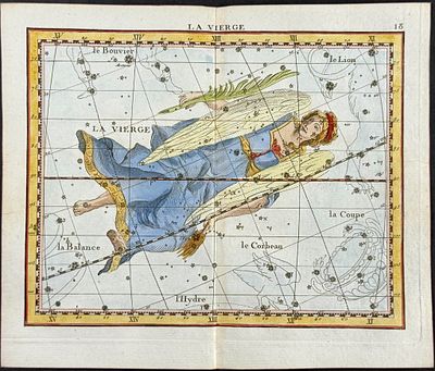 Flamsteed - Constellation or Celestial Chart: Virgo. 13. This captivating celestial engraving is 