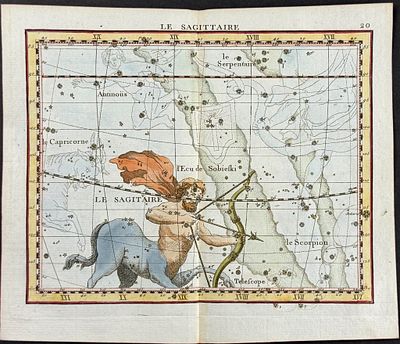 Flamsteed - Constellation or Celestial Chart: Sagittarius. 20. This captivating celestial 