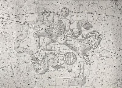 Bode, Elephant Folio - Constellation Chart: Aquarius, Capricorn, Piscis Notius. 16. This 