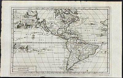 Van der Aa - Map of the Americas. This rare historic engraving is by Pieter van der Aa's De 
