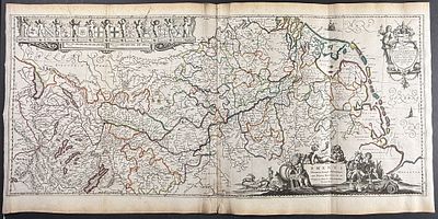Blaeu, pub. 1642 - Map of the Rhine River (Europe). This remarkable, originally hand-colored 