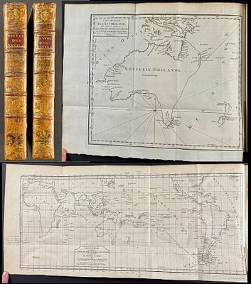 Brosses's Histoire des navigations aux terres Australes - Two Volumes with Seven Maps. This 