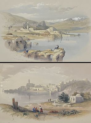 David Roberts, RSE - 5 Lithographs from Holy Land, Syria, Idumea, Arabia, Egypt, & Nubia. Include 
