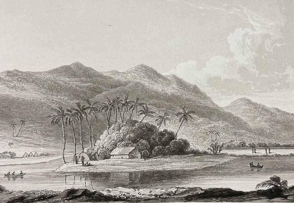 Byron, Hawaii - View Near Honoruru, Oahu (Honolulu, Sandwich Islands). This first edition 