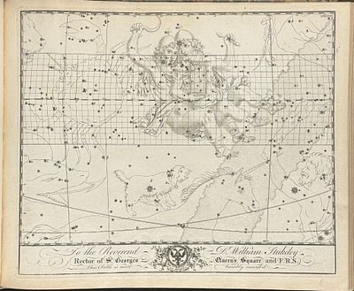 Bevis, Rare - Constellation or Star Chart: Gemini (Twins) [Dedicated to Reverend Dr. William 