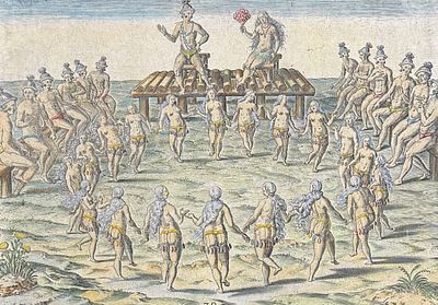 De Bry - Florida - Solemnities as the king receives a queen. This significant, historic 