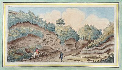 Hamilton & Fabris - View of a hollow road leading from the Grotto of Puasilipo to Pianura. This 
