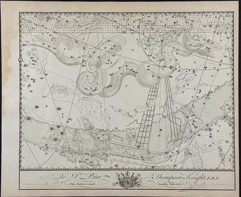 Bevis, Rare - Constellation or Star Chart of Serpent, Argo Navis, Centaur. This rare 