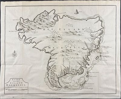 Valentijn - Map of Mauritius, East Africa. This remarkable engraving is from Francois 