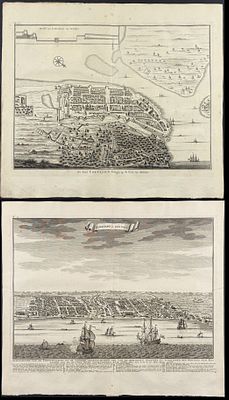 Valentijn - 5 Engravings with Views of India, China, & Indonesia. Included in this lot: View of 