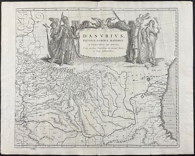Blaeu - Chart of the Danube River. This historic map is from a composite atlas. It is from 