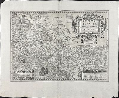 Mercator, pub. 1630 - Map of Mexico, Western America (Hispaniae Novae Nova Descriptio). This 