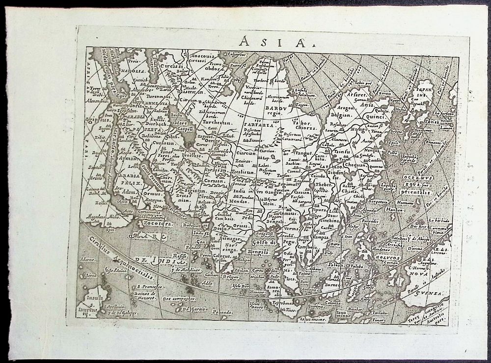 Magini's Ptolemy, pub. 1596 - Map of Asia. This engraved map is from Claudius Ptolemaeus 