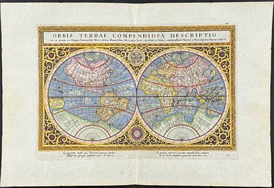 Magini's Ptolemy, pub. 1596 - Map of the World. This engraved map is from Claudius Ptolemaeus 